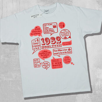 'Events Of 1982' 40th Birthday Gift T Shirt, 5 of 9