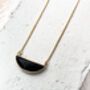 Jade Semi Circle Necklace Real 18k Gold Plated Gift, thumbnail 4 of 8
