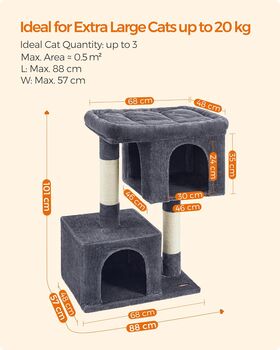 Cat Tree Playhouse Large Cat Perch Cave Scratching Post, 11 of 12