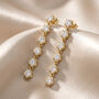 Moissanite Gold Or Silver Drop Tennis Earrings, thumbnail 2 of 9