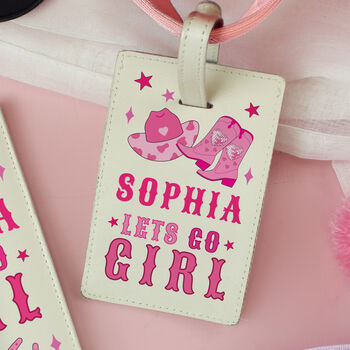 Personalised Cowgirl Luggage Tag And Passport Holder, 4 of 4