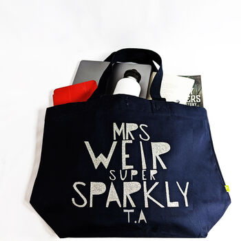 Personalised Super Sparkly Teacher Bag, 7 of 12