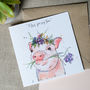 Watercolour Cards Pig Hedgehog And Bunny, thumbnail 1 of 3