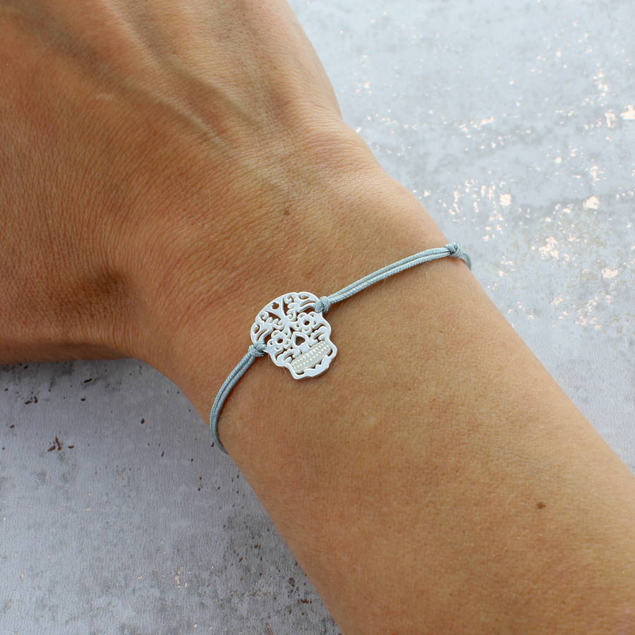 Sterling Silver Skull Friendship Bracelet By Francesca ...