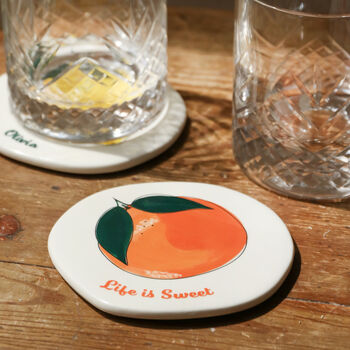 Personalised Fruit Organic Shape Coaster, 3 of 6
