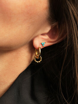 Turquoise Gemstone Stud Earrings, 2 of 6