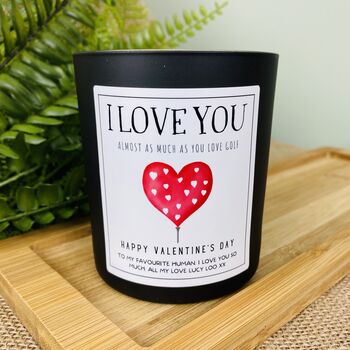 Personalised Funny Golf Valentines Candle Gift, 4 of 11
