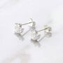 Sterling Silver Cubic Zirconia Crown Stud Earrings, thumbnail 6 of 6