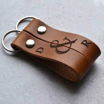 Personalised Couples Leather Keyring Set, 2 of 11