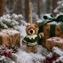 Handmade Felt Barney The Bear Christmas Hanging Dec, thumbnail 1 of 2