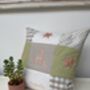 Personalised Sage And Peach Alphabet Cushion, thumbnail 2 of 7