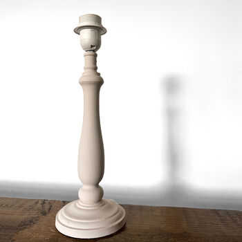 Pluma Wood Table Lamp Painted In Farrow And Ball Paint, 4 of 6