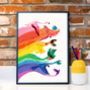 Rainbow Pride Birds Art Print, thumbnail 1 of 4