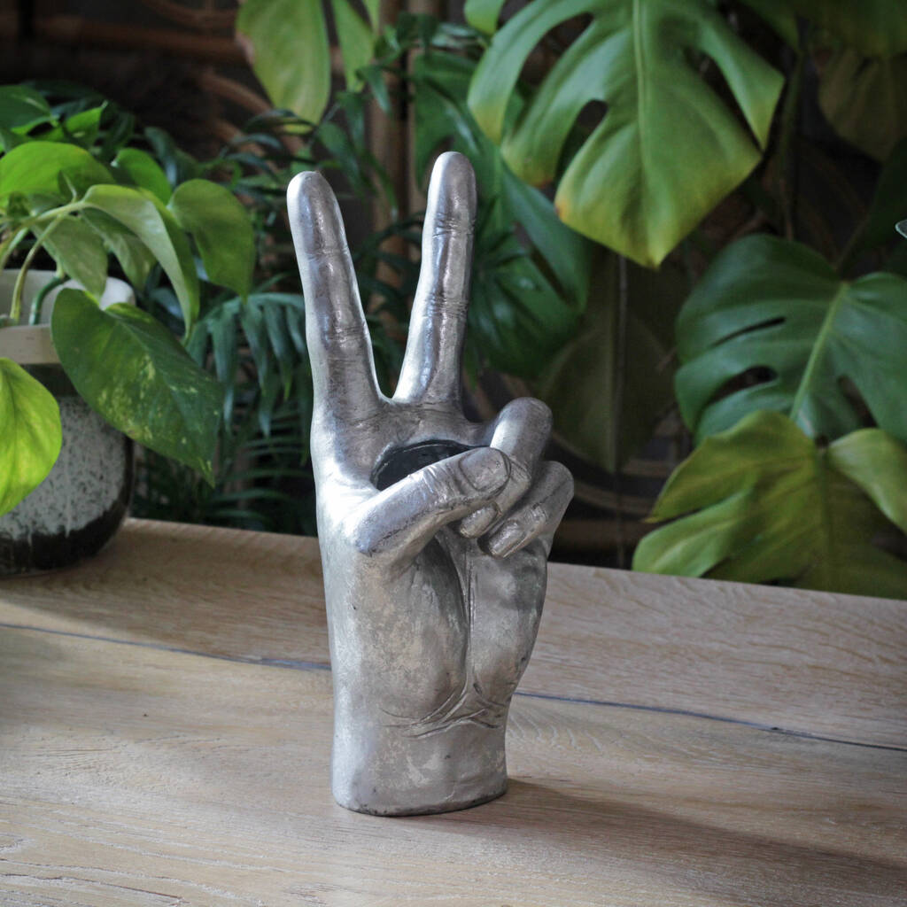 Silver Peace Sign Vase By Sophie MacBain