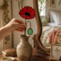 Vibrant Red Poppy Glass Flowers, thumbnail 2 of 5