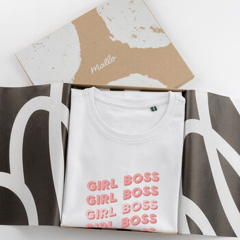 Girl Boss Slogan Cotton T Shirt, 4 of 7