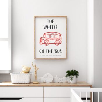 'The Wheels On The Bus' Nursery Rhyme Print, 4 of 5