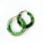 Bright Green Semi Transparent Hoop Earrings, thumbnail 3 of 3