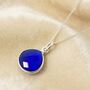 Sapphire September Birthstone Silver Necklace, thumbnail 1 of 3