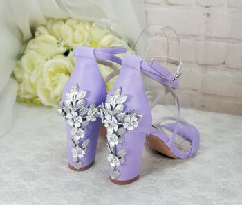 Block Heel Bridal Shoes With Cherry Blossom, 3 of 10