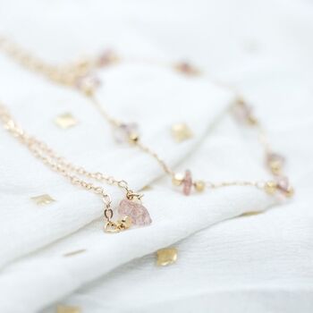 Gold Plated White Crystal Quartz Necklace, 4 of 6