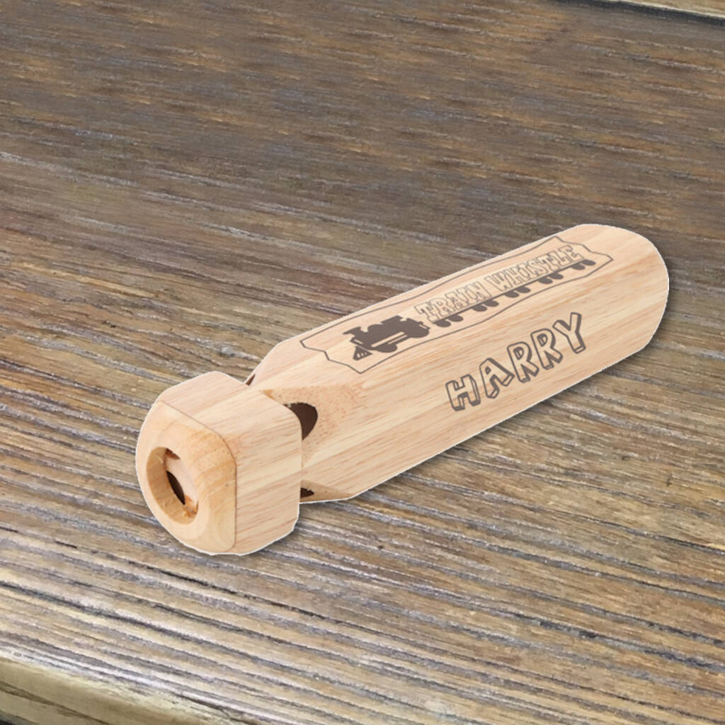 Personalised Authentic Sounding Wooden Train Whistle, 1 of 2