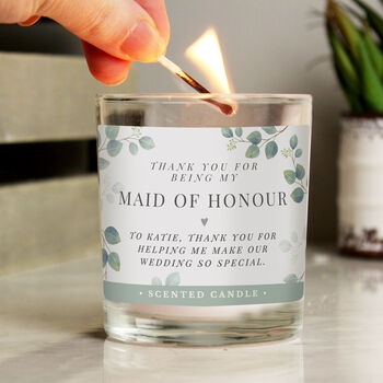 Personalised Botanical Wedding Thank You Jar Candle, 4 of 4