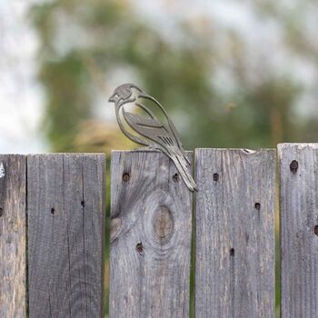 Rust Metal Goldfinch Bird Garden Fence Topper Art, 3 of 10