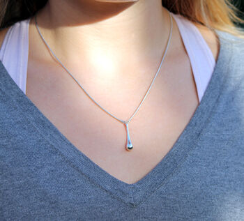 Sterling Silver Raindrop Pendant By Will Bishop Jewellery Design