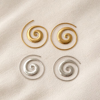Spiral Swirl Statement Earrings, 3 of 5
