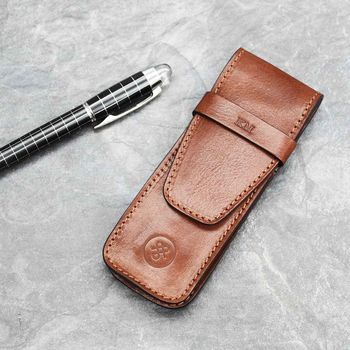 Luxury Italian Leather Pen Case. 'The Pienza', 9 of 12