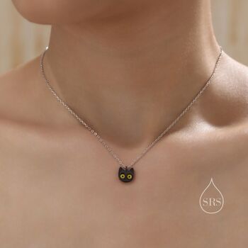 Sterling Silver Schrodinger's Cat Double Sided Pendant Necklace, 5 of 12