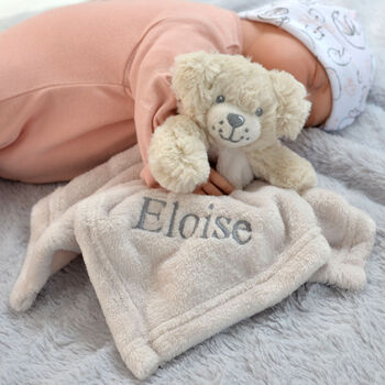 Personalised Teddy Baby Comforter, 2 of 7