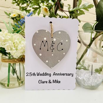 Personalised Silver Wedding Anniversary Keepsake Card, 4 of 5