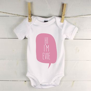 Personalised 'Hi I'm…' Babygrow, 5 of 10