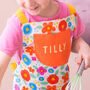 Personalised Children's Floral Cotton Apron, thumbnail 3 of 7
