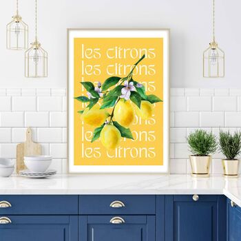 Les Citrons Poster With French Typograpy, 3 of 4