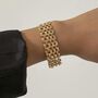 Wide Gold Plated Multilink Chain Bracelet, thumbnail 3 of 7