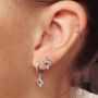 Theron Cubic Zirconia Sterling Silver/Gold Plated Hoops, thumbnail 4 of 12