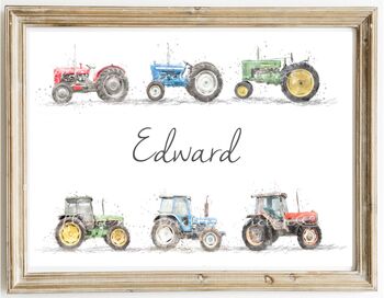 Personalised Children's Tractor Name Print, 2 of 3