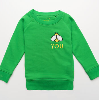 'Bee You' Embroidered Organic Children's Sweatshirt, 6 of 10