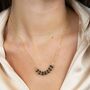 Black Round Disc Pearl Pendant Necklace, thumbnail 1 of 7