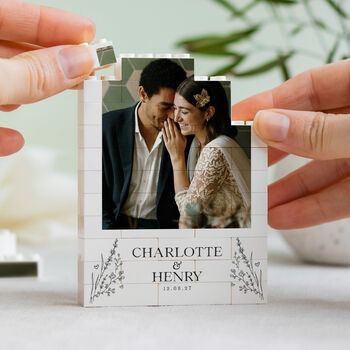 Personalised Wedding Couple Gift Keepsake Block, 8 of 9