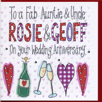 Auntie And Uncle Wedding Anniversary Card, 2 of 2