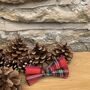 Festive Red Tartan Christmas Dog Collar Bow Tie Gift, thumbnail 3 of 3