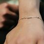 Sterling Silver Beaded Thin Chain Simple Bracelet, thumbnail 1 of 7