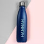 Personalised Bold Name Blue Metal Insulated Bottle, thumbnail 2 of 6