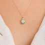 Personalised Solid 9ct Yellow Gold October Opal Birthstone Necklace, thumbnail 2 of 12