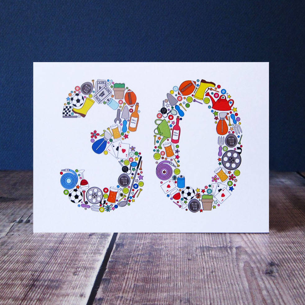 'mens Things' 30th Birthday Card By Mrs L Cards 