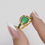 Green Onyx Gemstone Candy Cocktail Ring, thumbnail 1 of 5